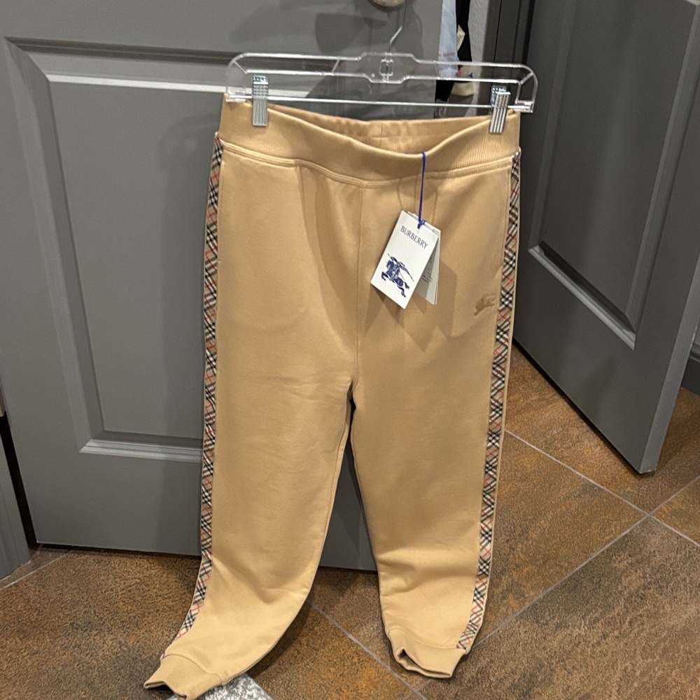 Burberry Kids Beige Joggers with Patterned Stripes